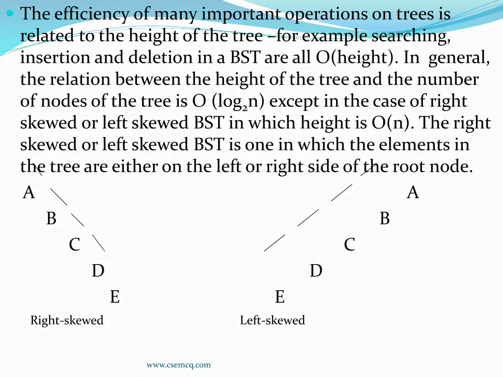 the efficiency of many important operations