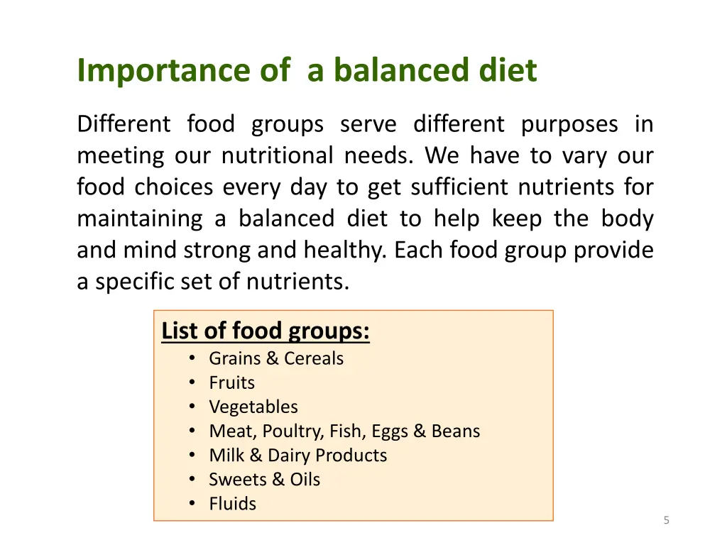 importance of a balanced diet