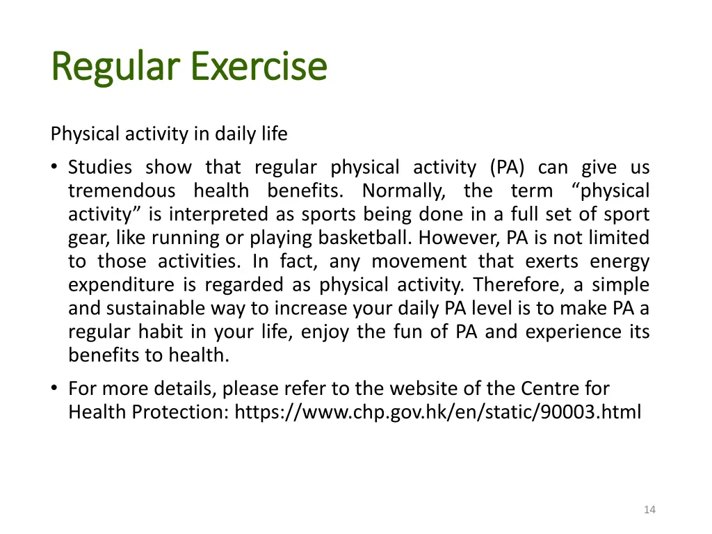 regular exercise regular exercise 1