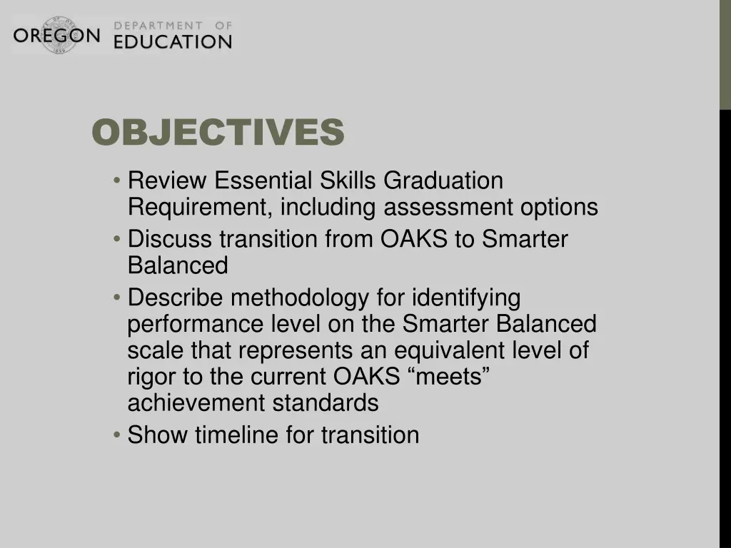 objectives review essential skills graduation