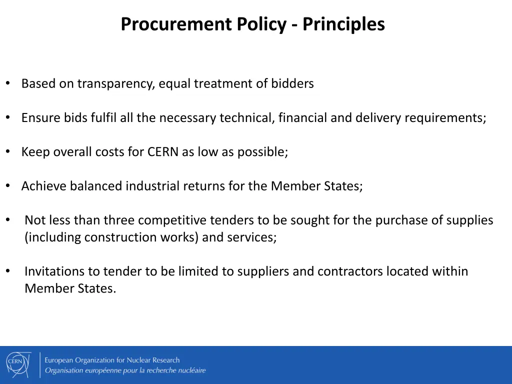 procurement policy principles