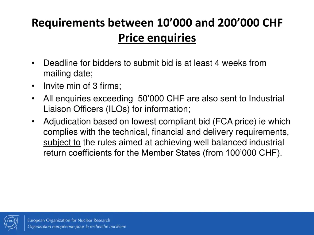 requirements between 10 000 and 200 000 chf price