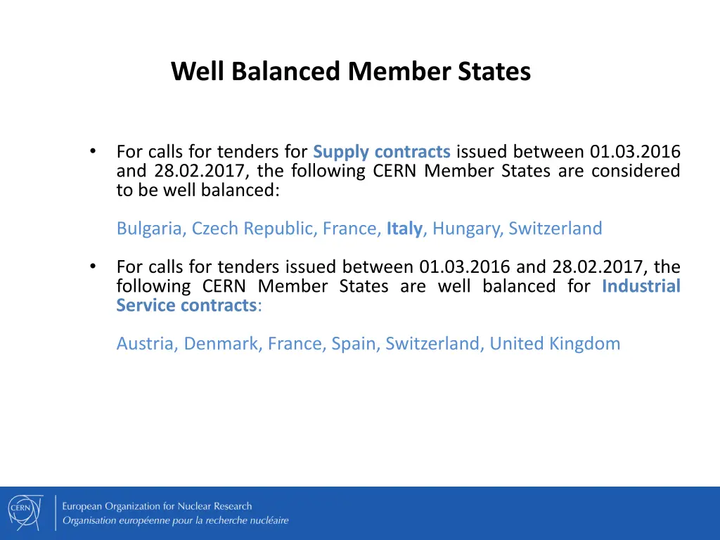 well balanced member states