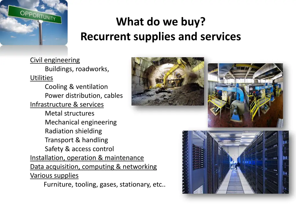 what do we buy recurrent supplies and services