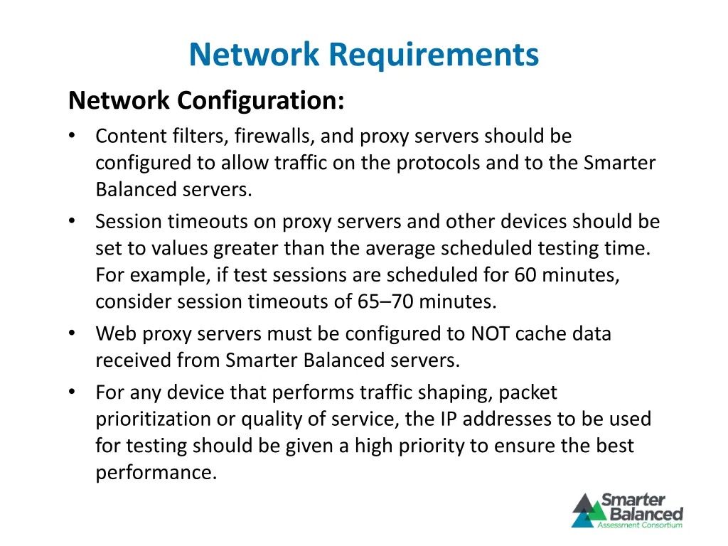 network requirements network configuration