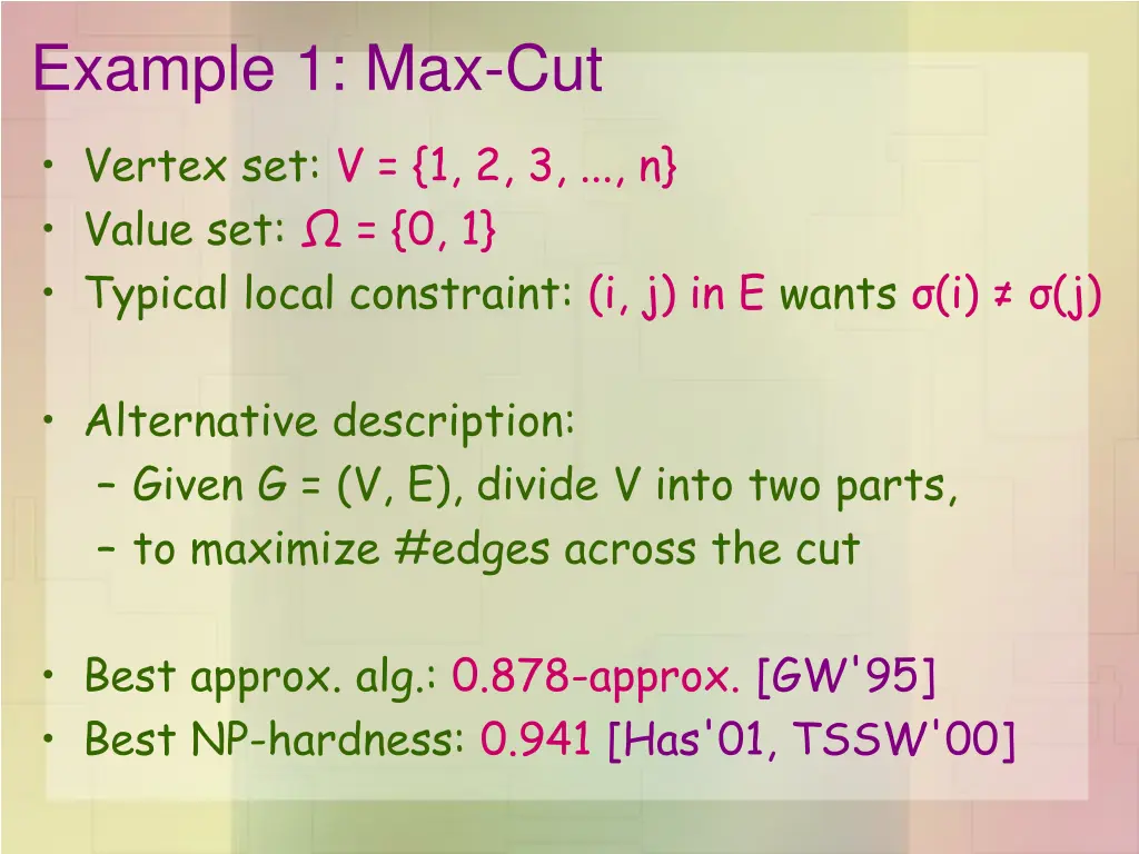 example 1 max cut