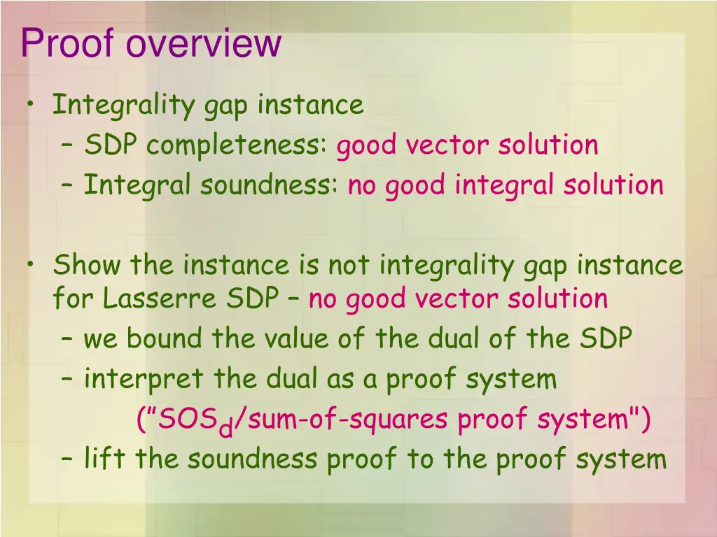 proof overview