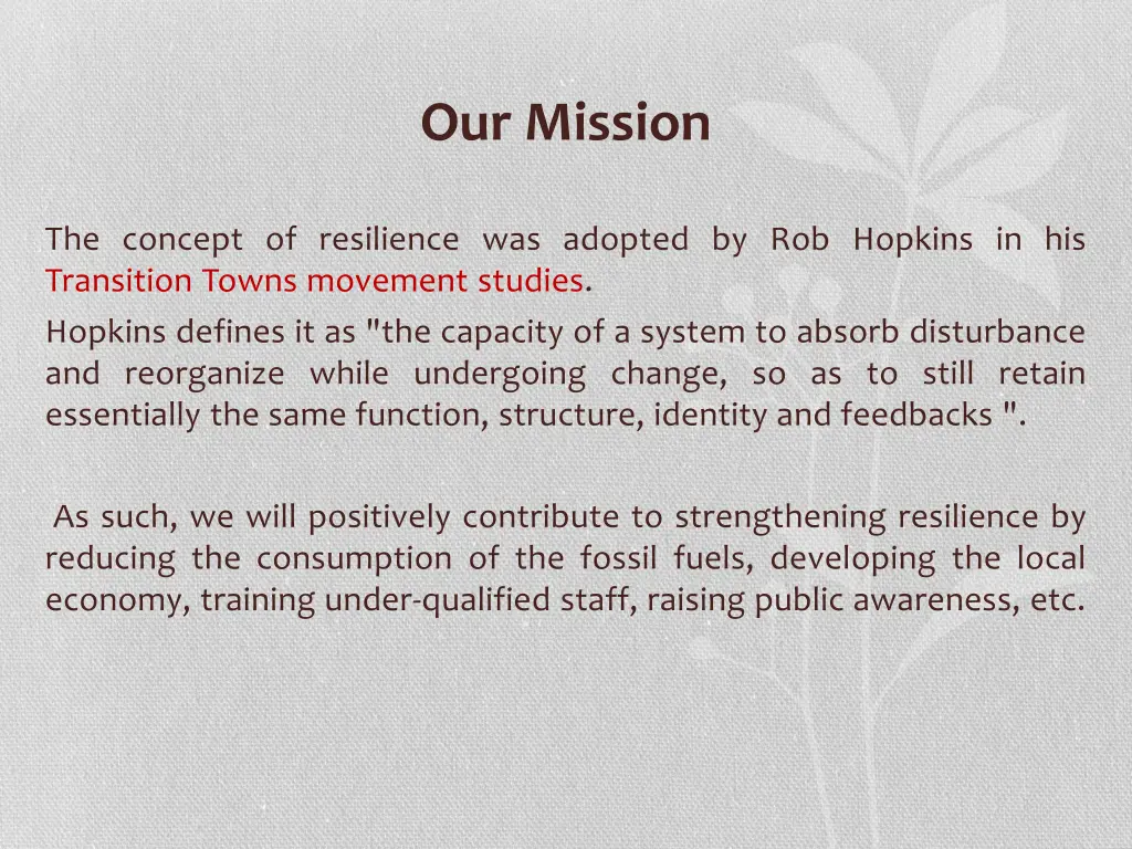 our mission 1