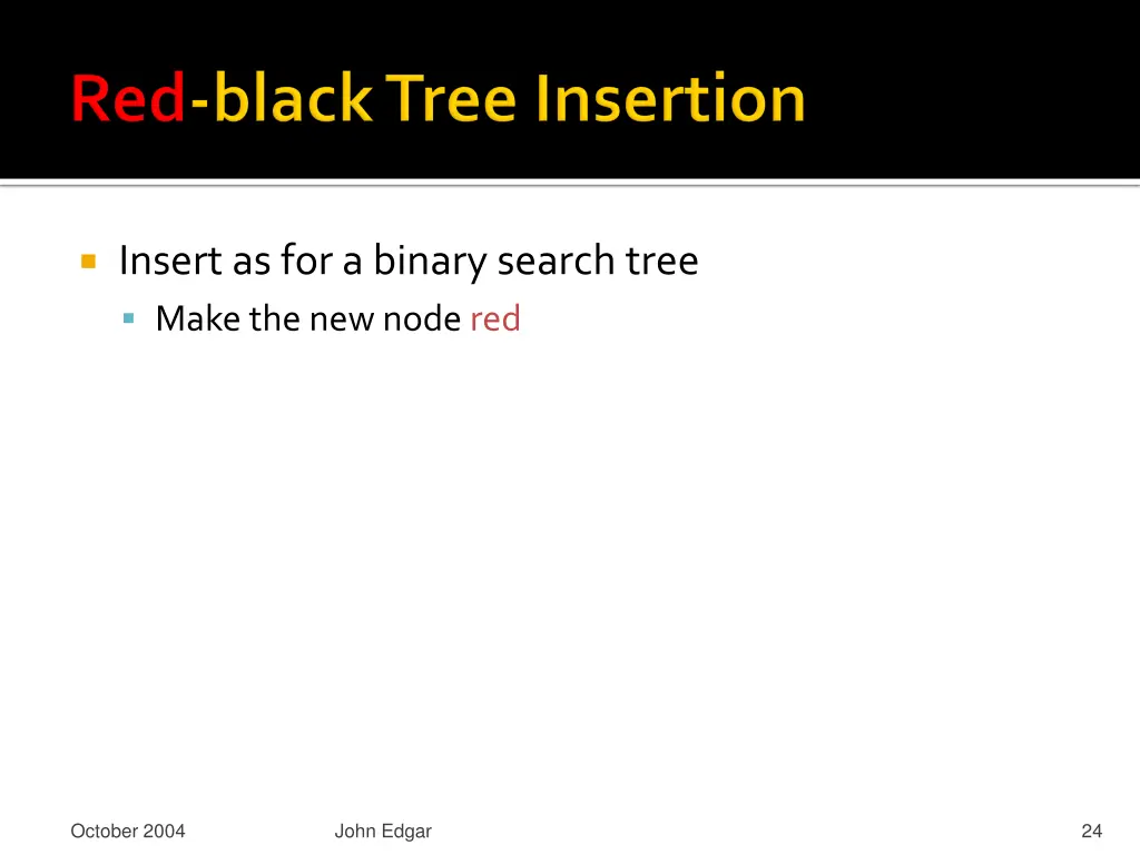 insert as for a binary search tree make