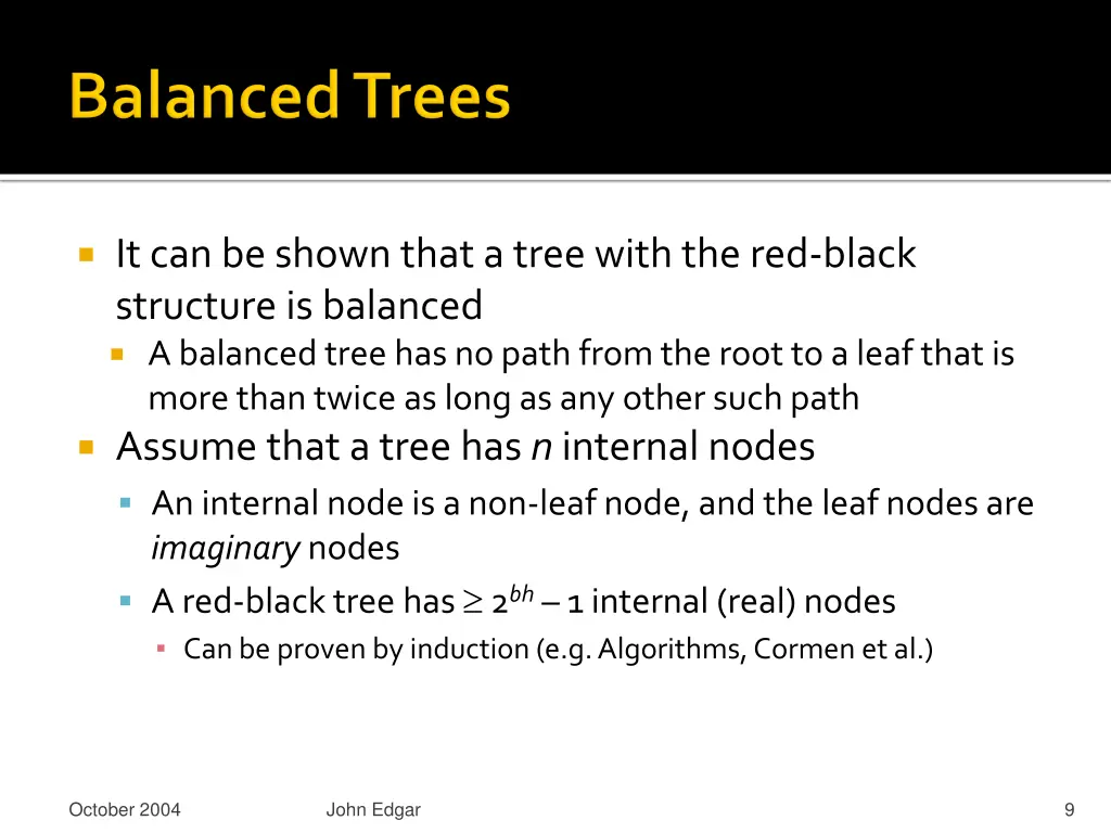 it can be shown that a tree with the red black