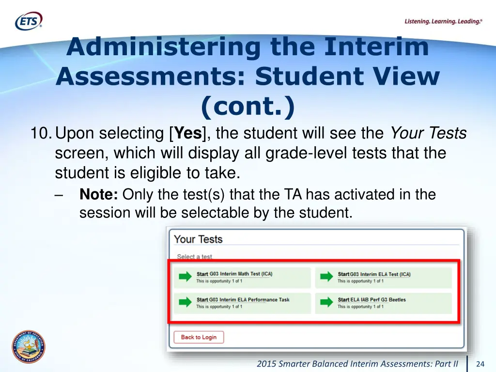 administering the interim assessments student 1