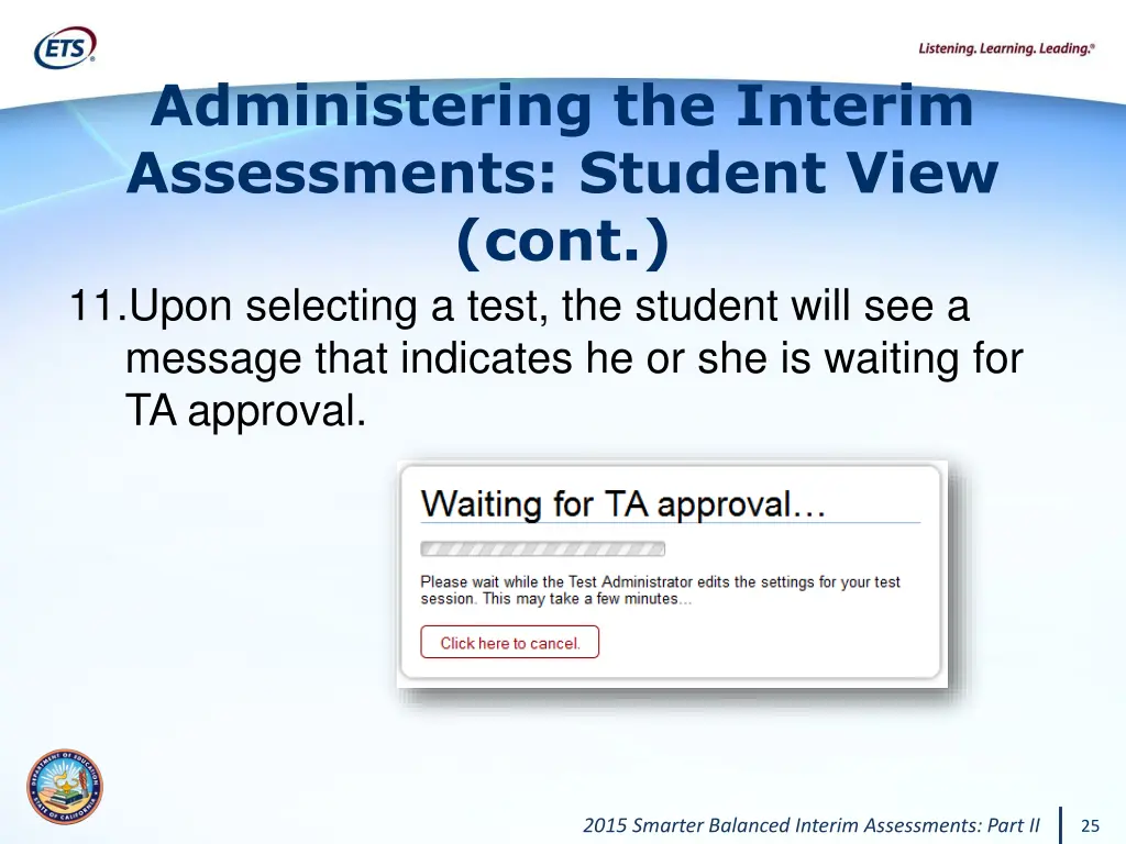 administering the interim assessments student 2