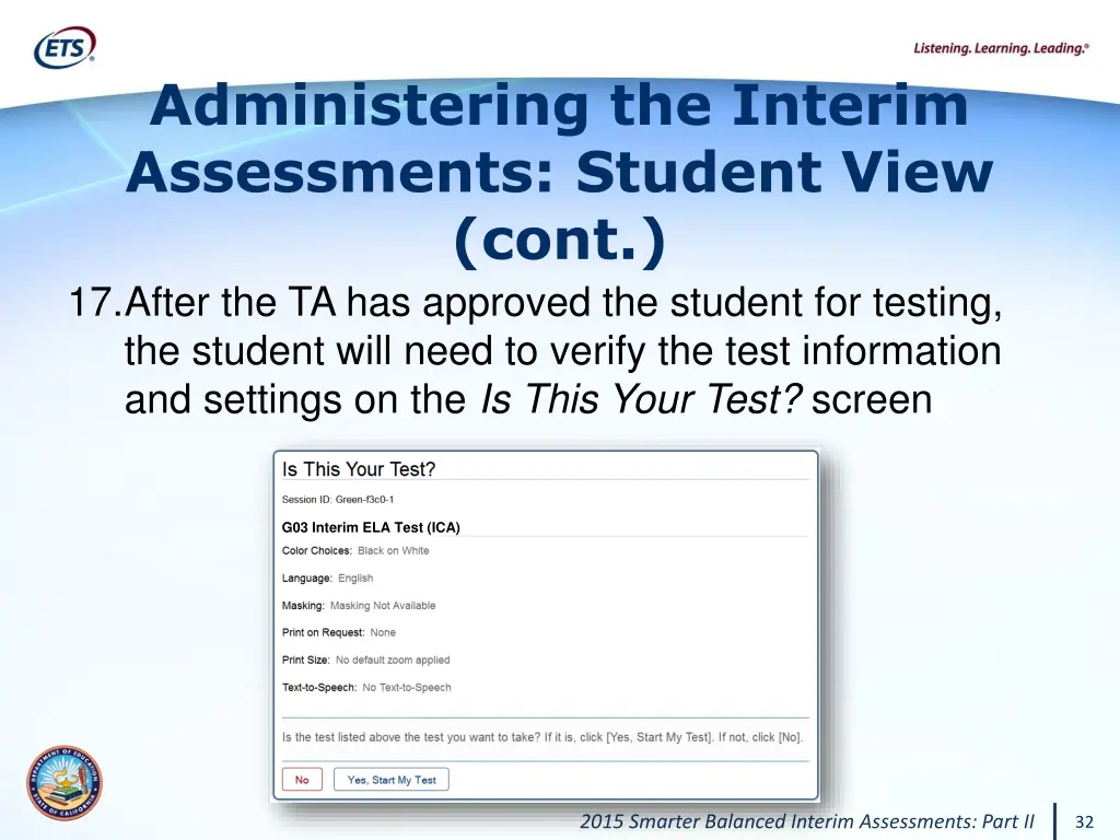 administering the interim assessments student 3