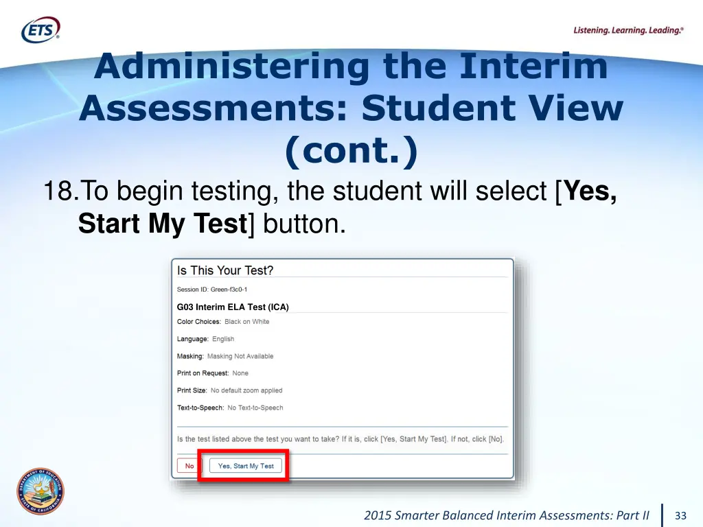 administering the interim assessments student 4