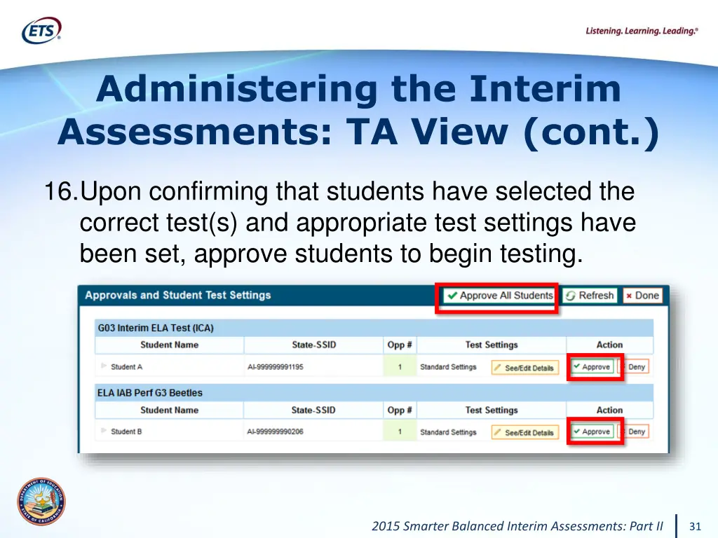 administering the interim assessments ta view cont 9