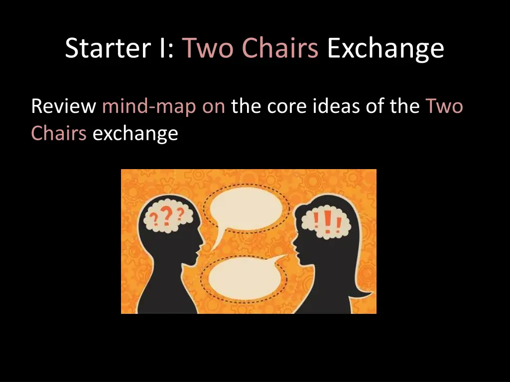 starter i two chairs exchange