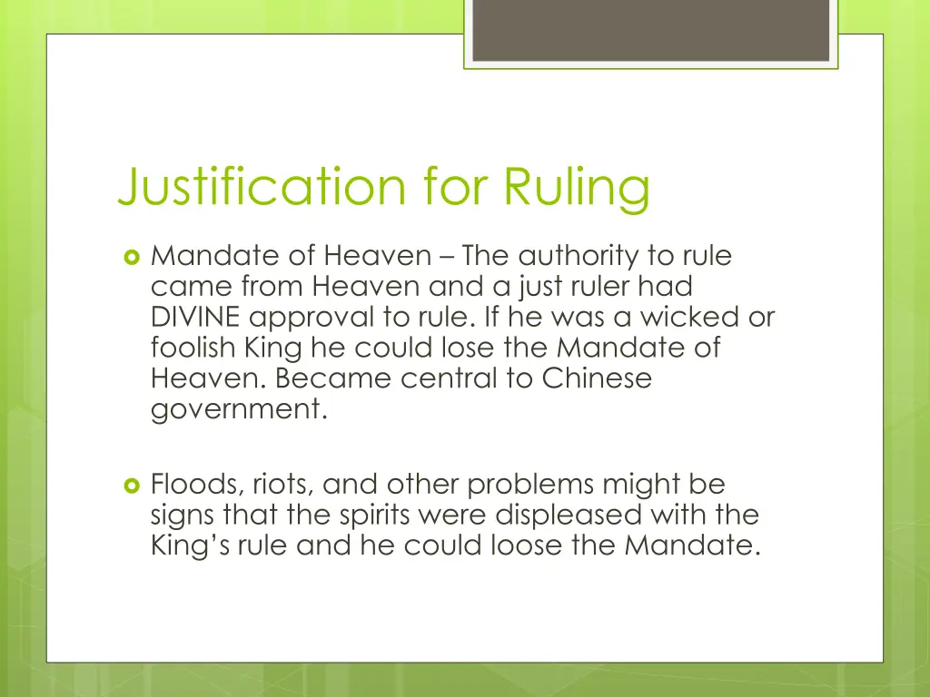 justification for ruling