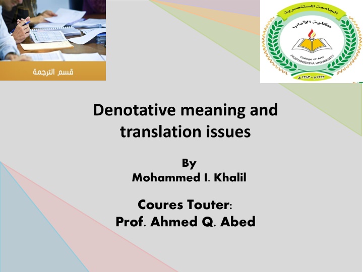 denotative meaning and translation issues