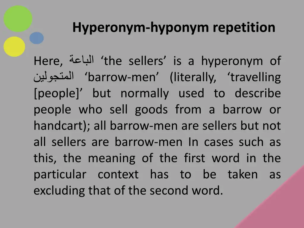 hyperonym hyponym repetition 2