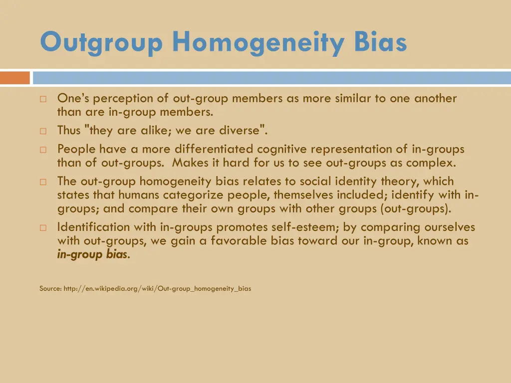 outgroup homogeneity bias