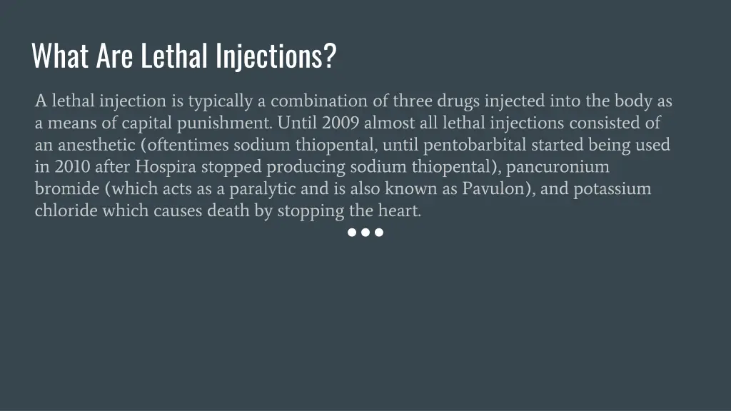 what are lethal injections