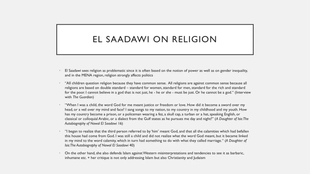 el saadawi on religion