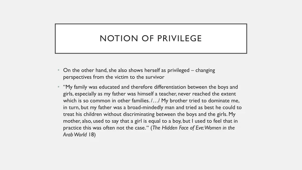 notion of privilege