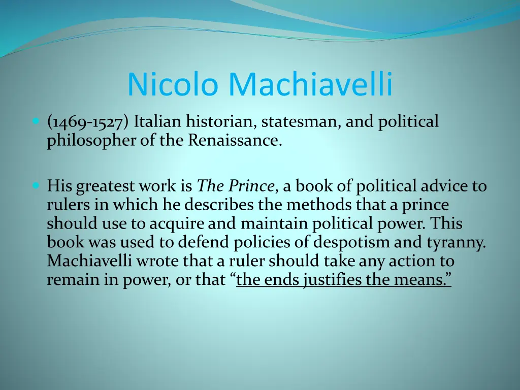 nicolo machiavelli