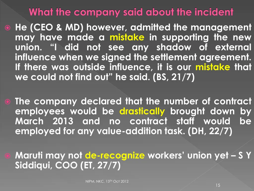 what the company said about the incident 1