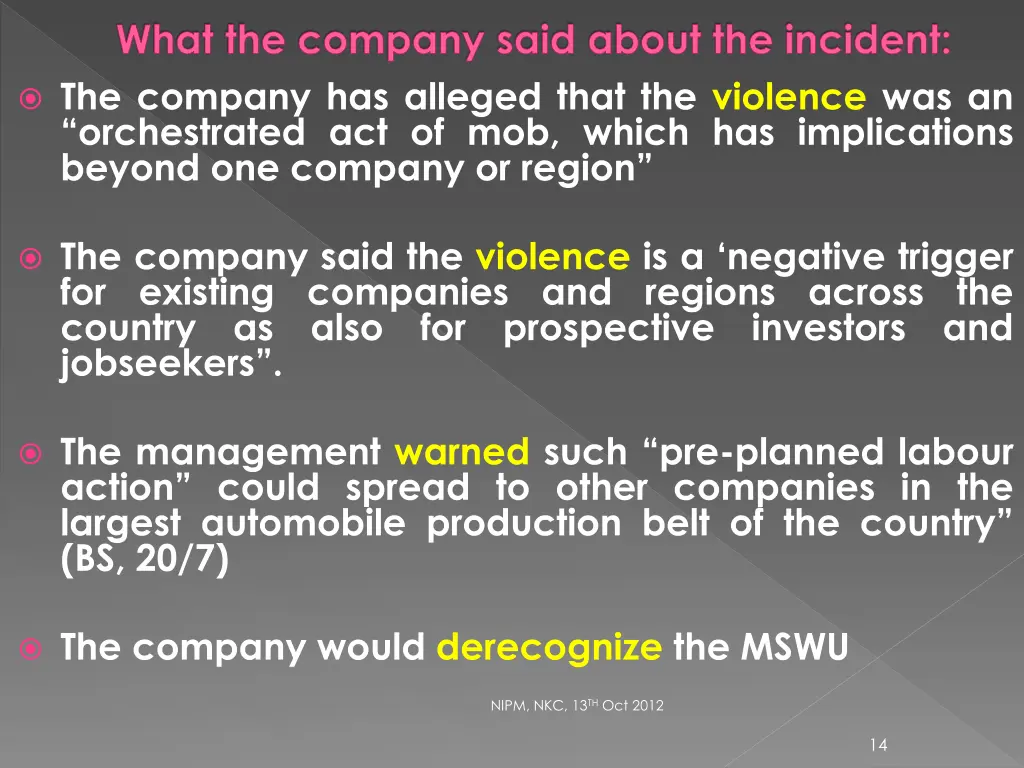 what the company said about the incident