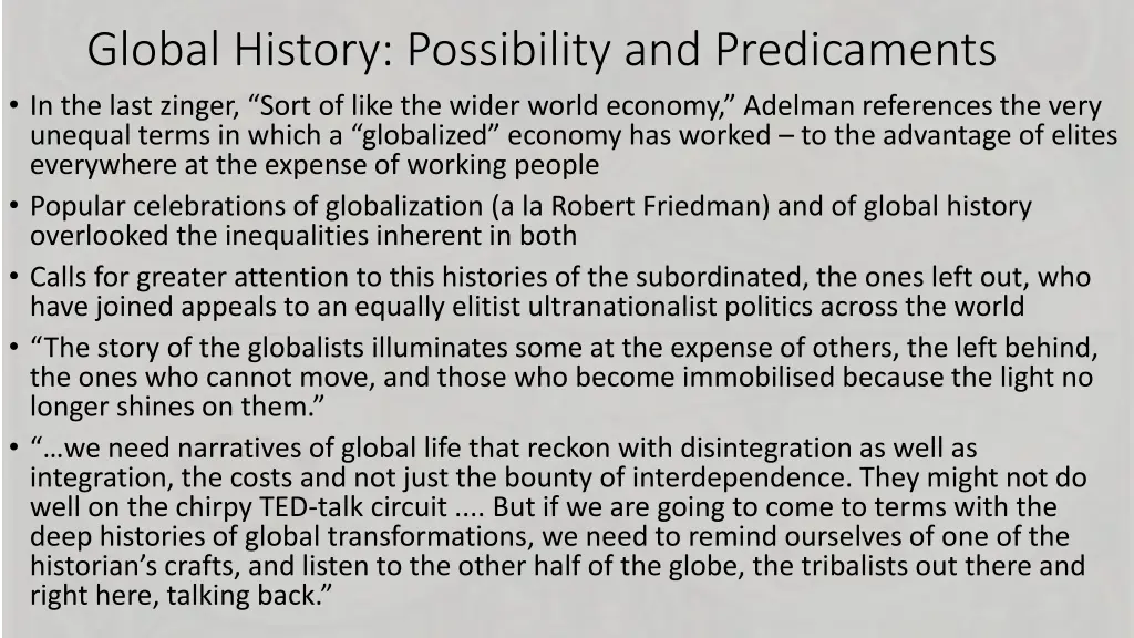 global history possibility and predicaments