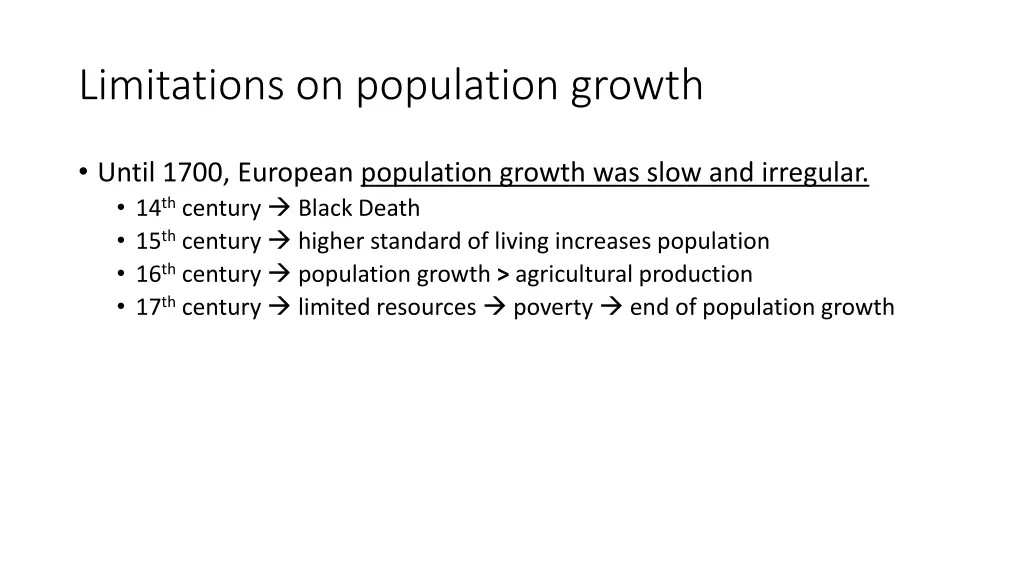 limitations on population growth