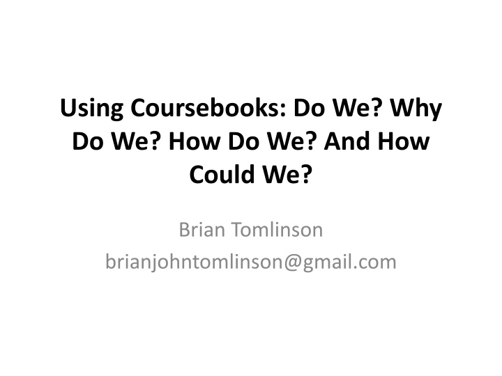 using coursebooks