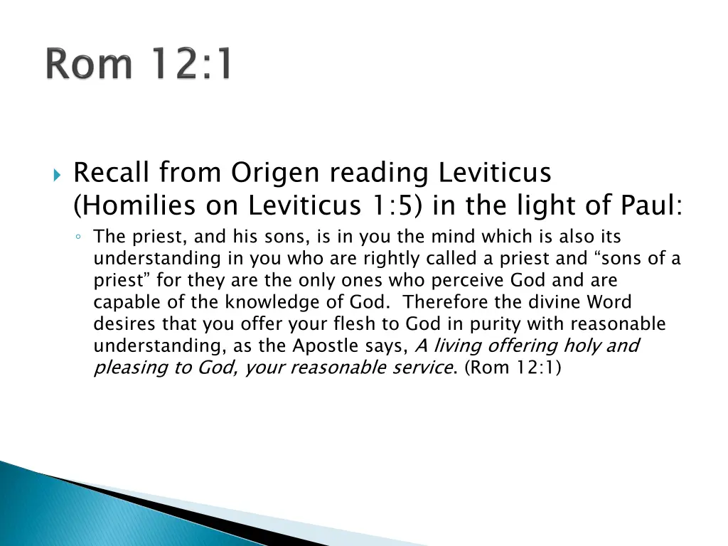 recall from origen reading leviticus homilies