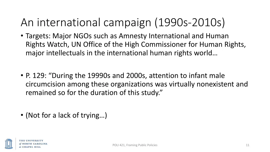 an international campaign 1990s 2010s targets