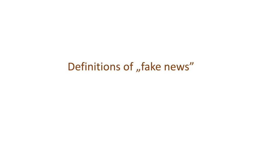 definitions of fake news