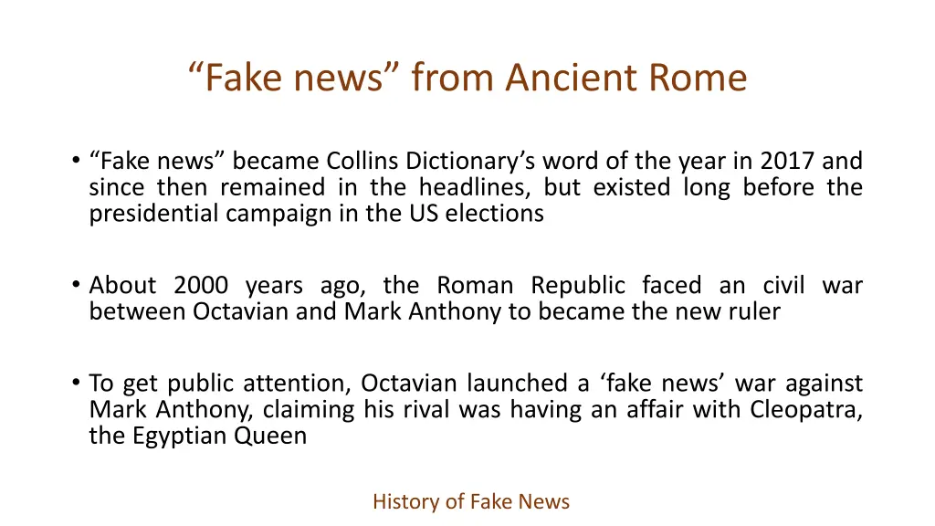 fake news from ancient rome