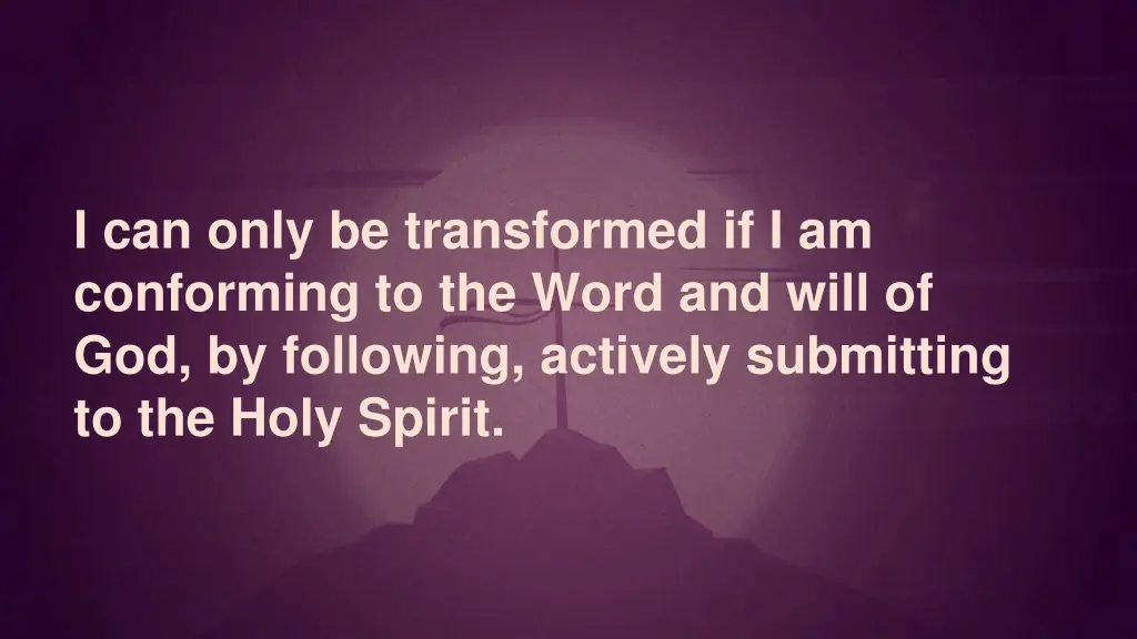 i can only be transformed if i am conforming