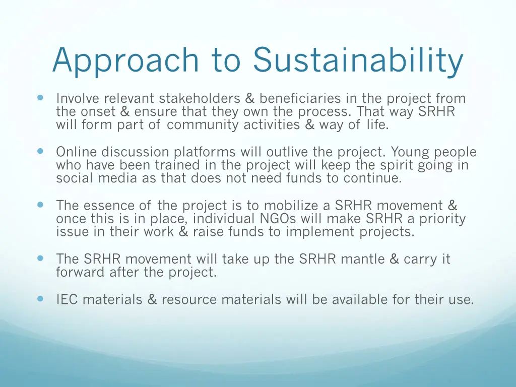 approach to sustainability