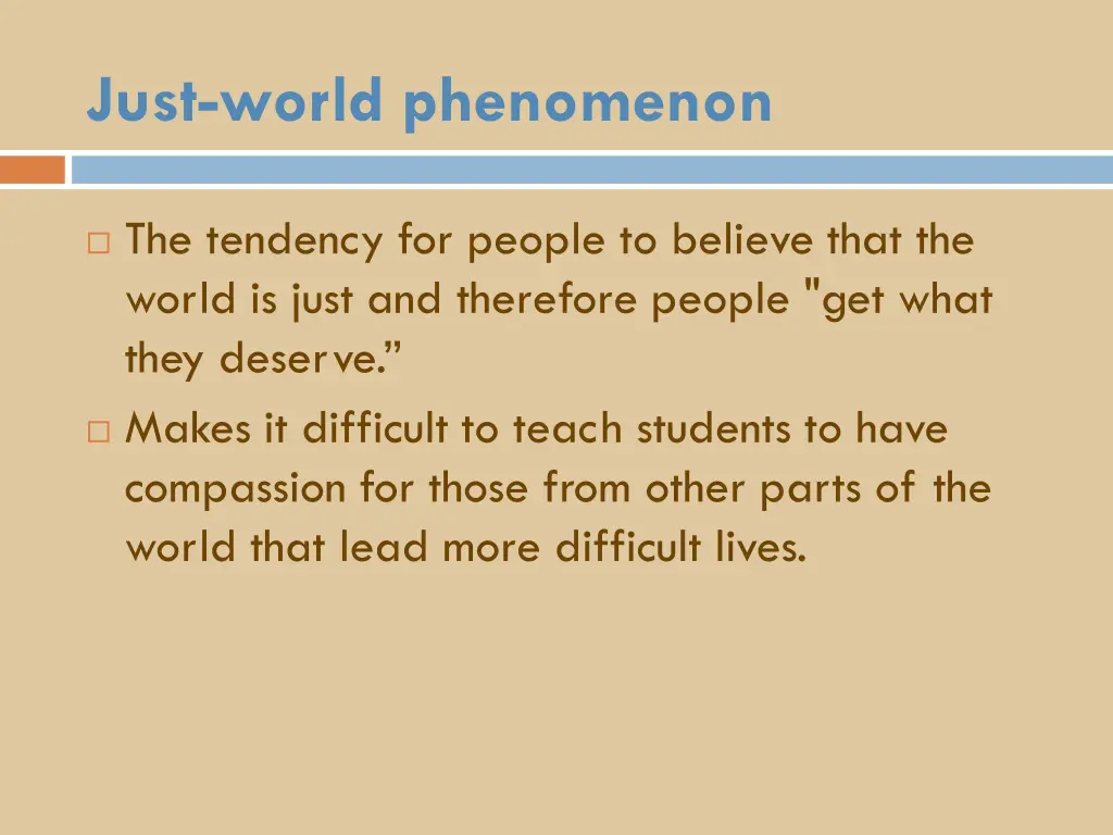 just world phenomenon