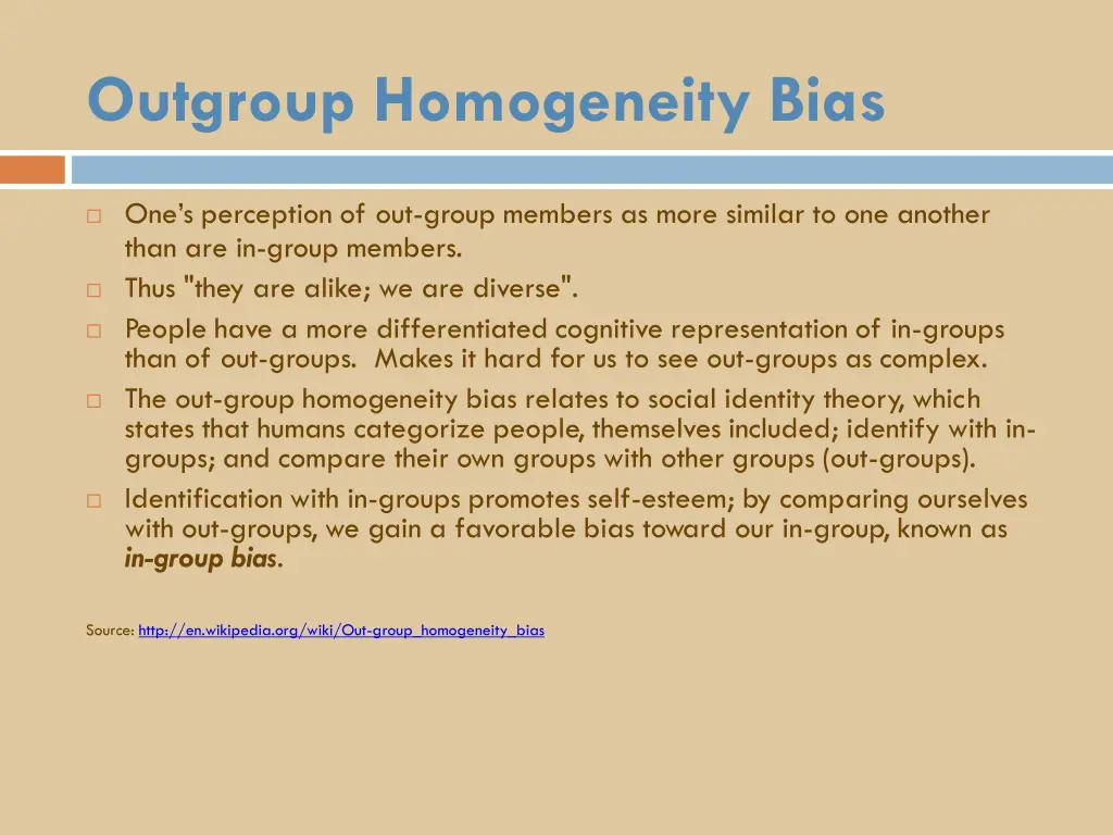 outgroup homogeneity bias