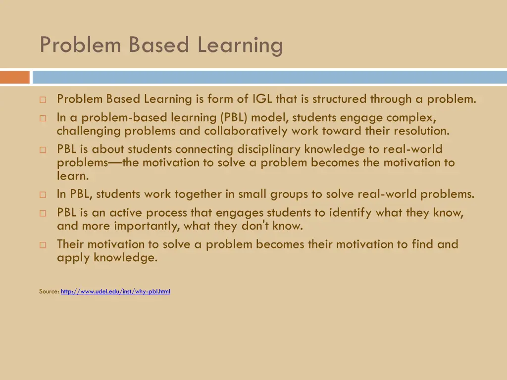 problem based learning