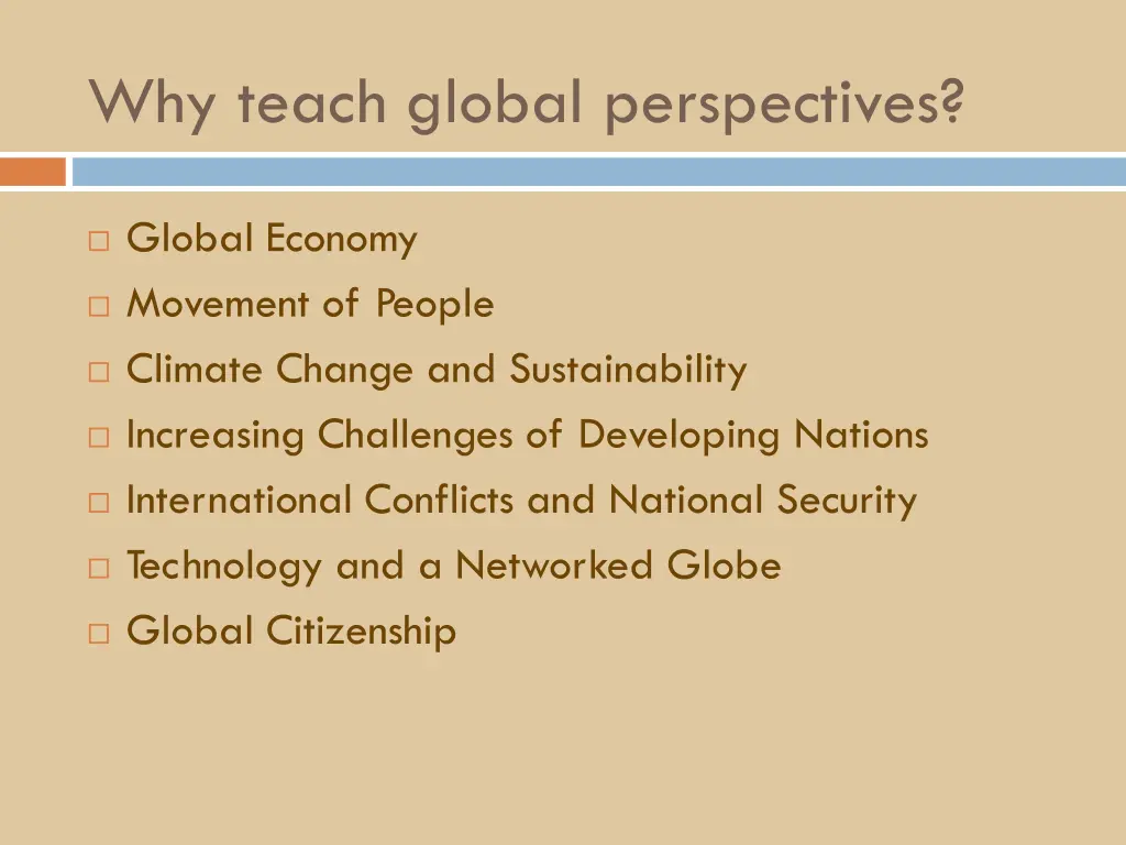 why teach global perspectives