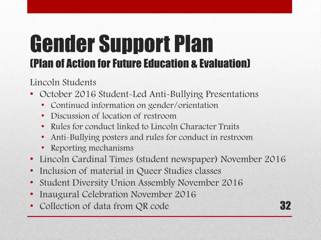 gender support plan plan of action for future