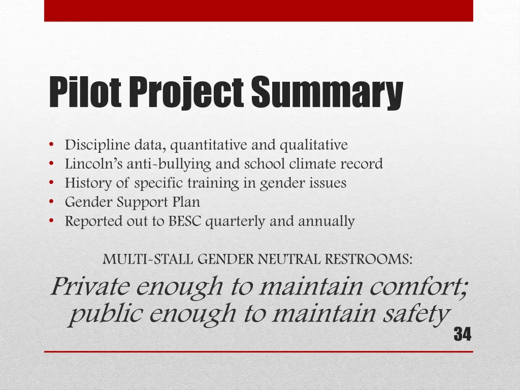 pilot project summary