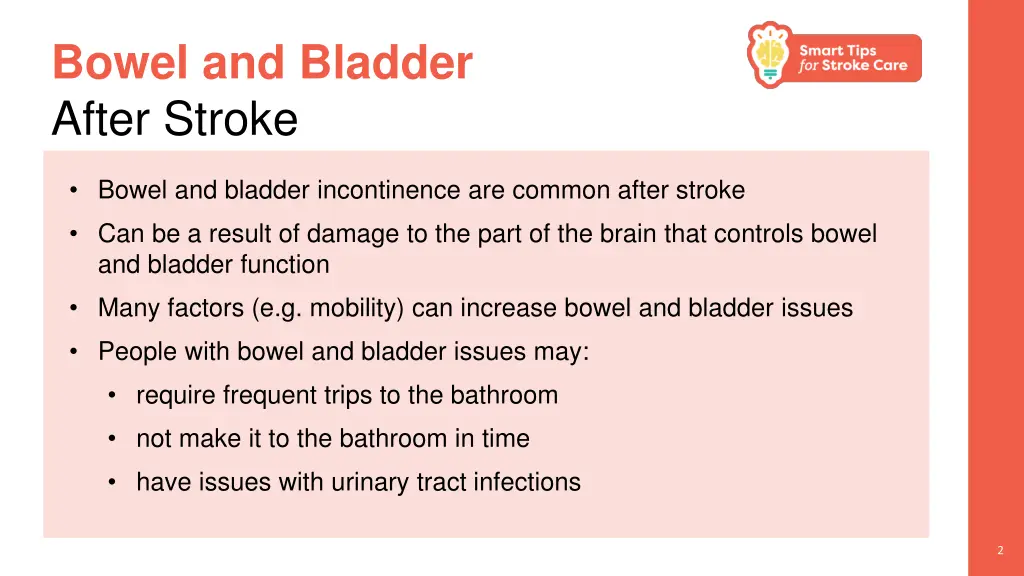 bowel and bladder after stroke