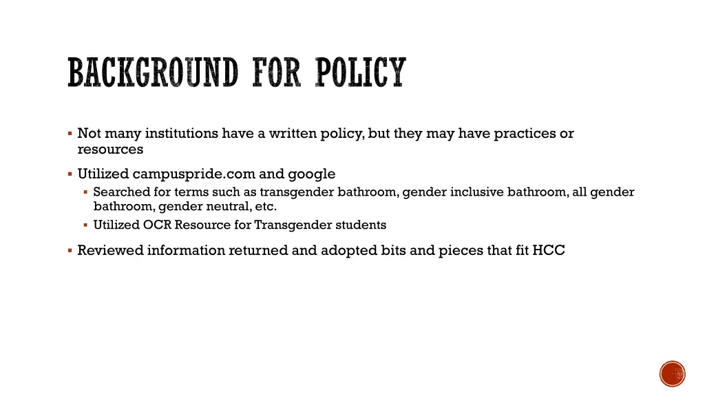 background for policy