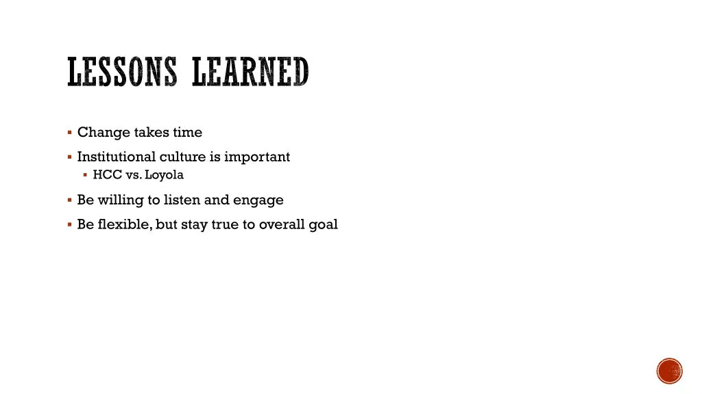 lessons learned