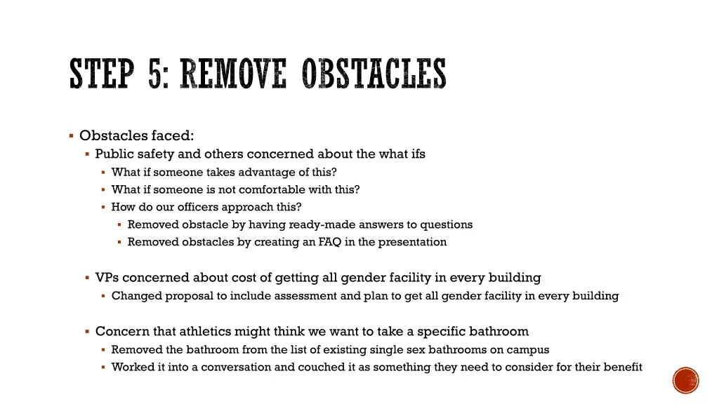 step 5 remove obstacles 1