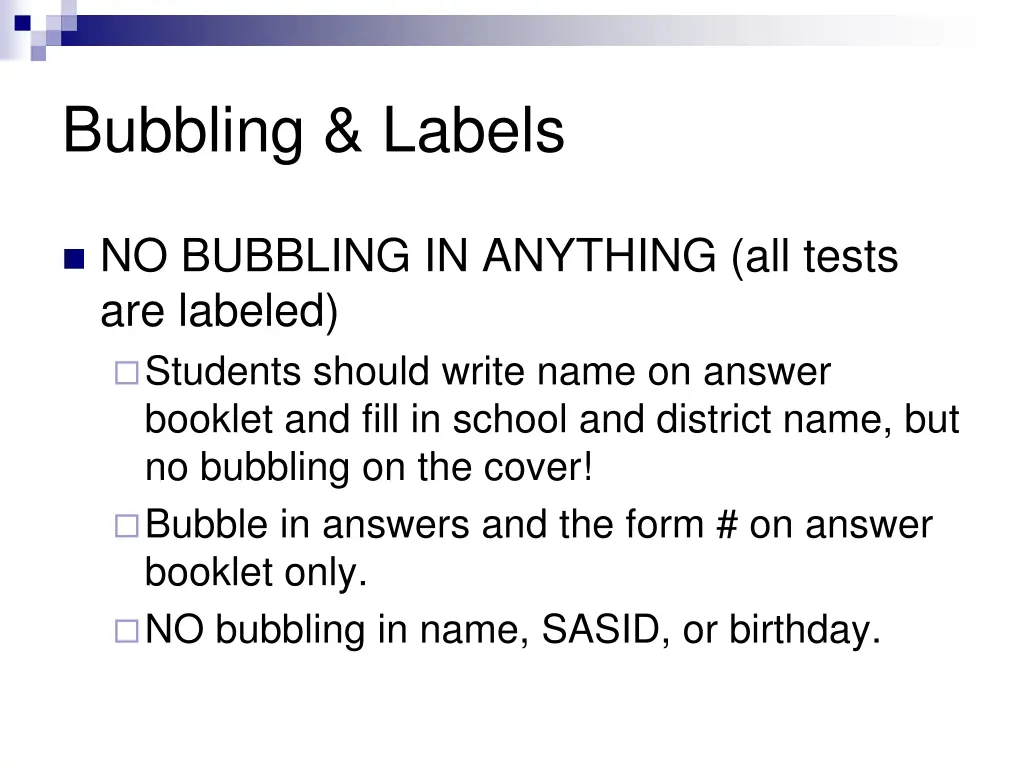 bubbling labels